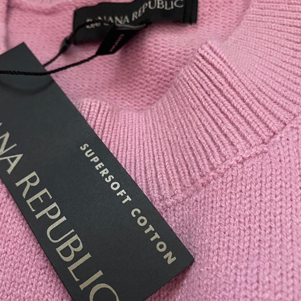 Women’s BR Banana Republic super soft cotton sweater pink lavender crew neck S - Picture 6 of 6